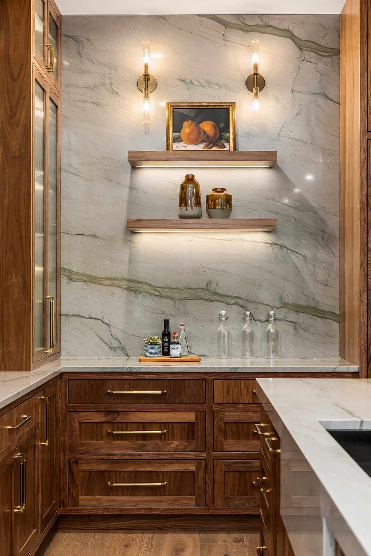 Chef's kitchen with stone slab detail at 2029 42nd Ave E, Madison Park - Sold by Elev8 Realty Group