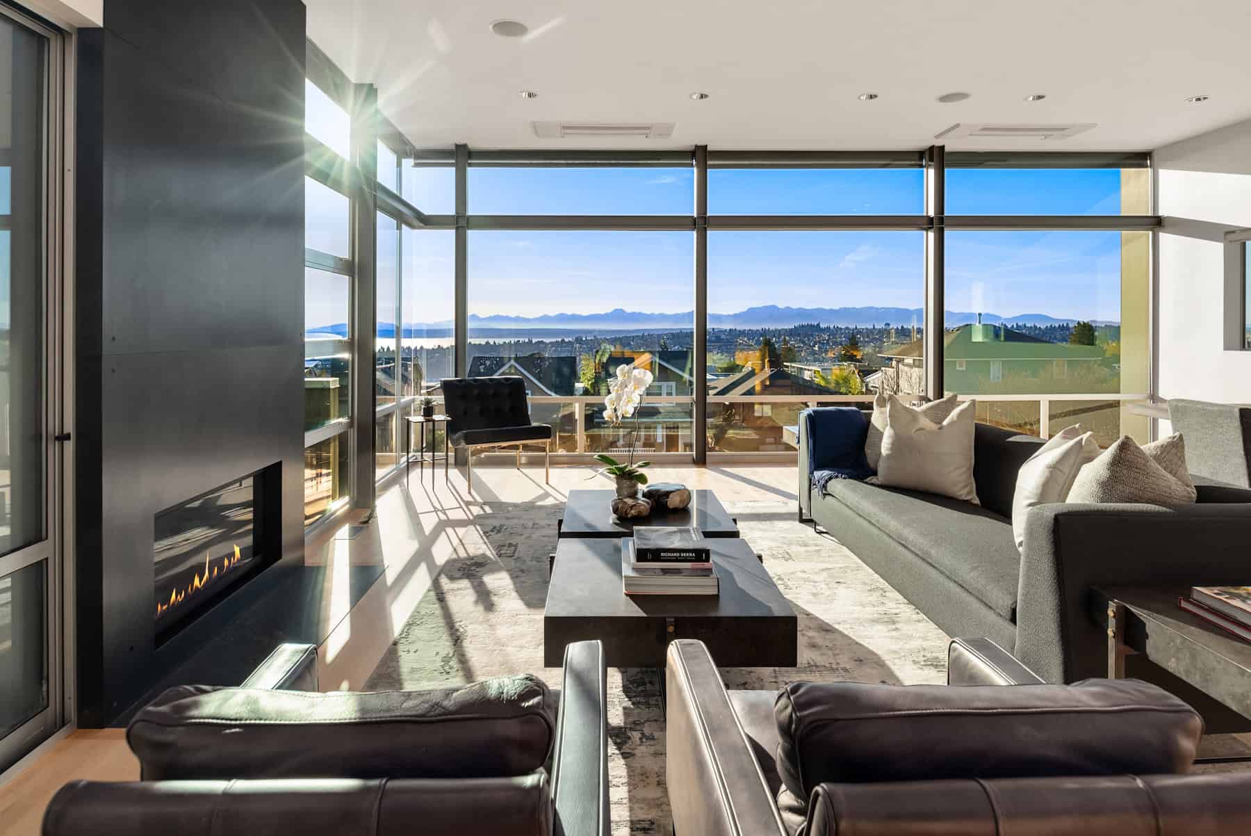 Queen Anne Seattle living room with Olympic Mountain views — Meet Anton Alexander, Elev8 Realty Group