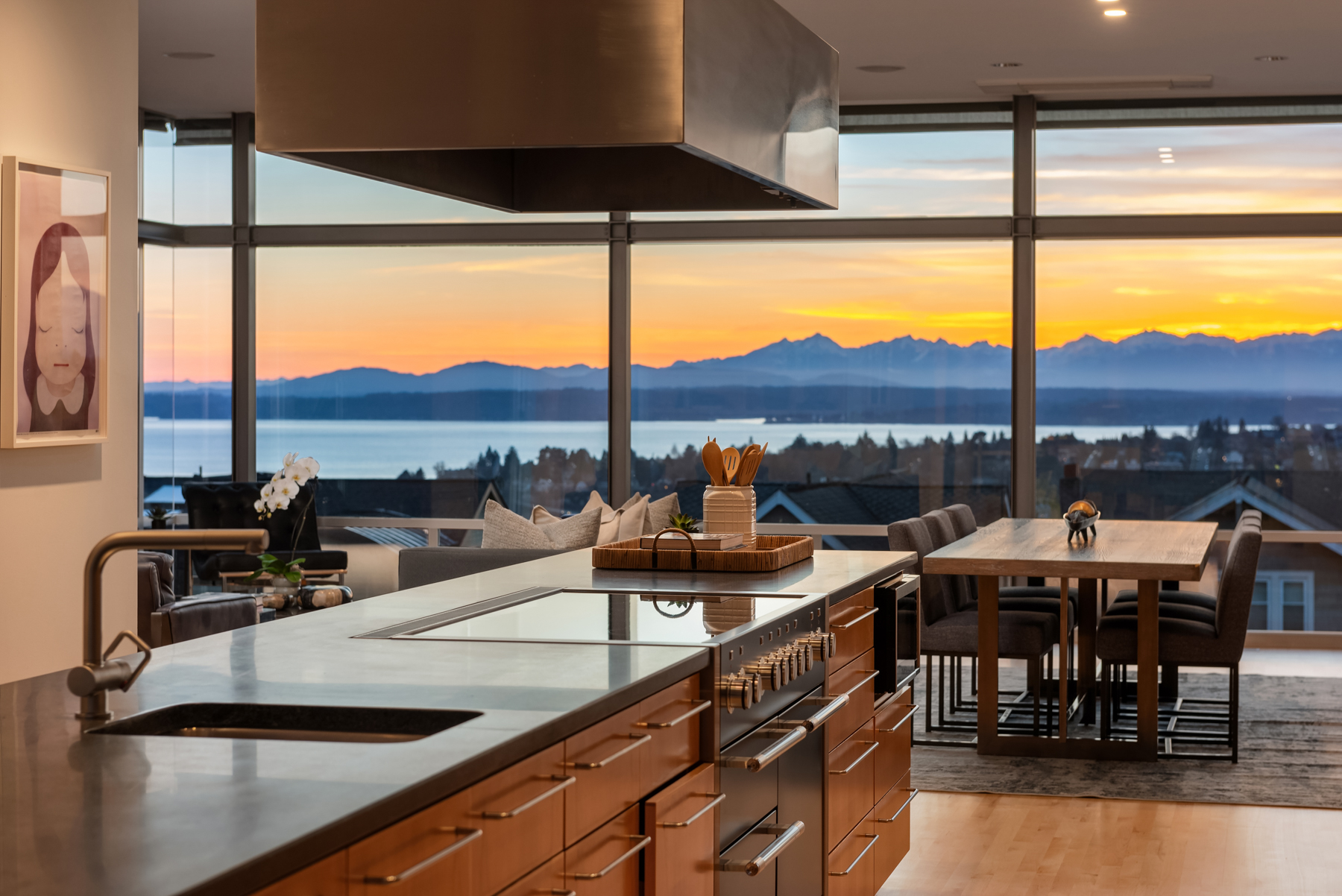 1948 7th Ave W - Queen Anne Luxury Home Kitchen with Olympic Mountain Views - Elev8 Realty Group