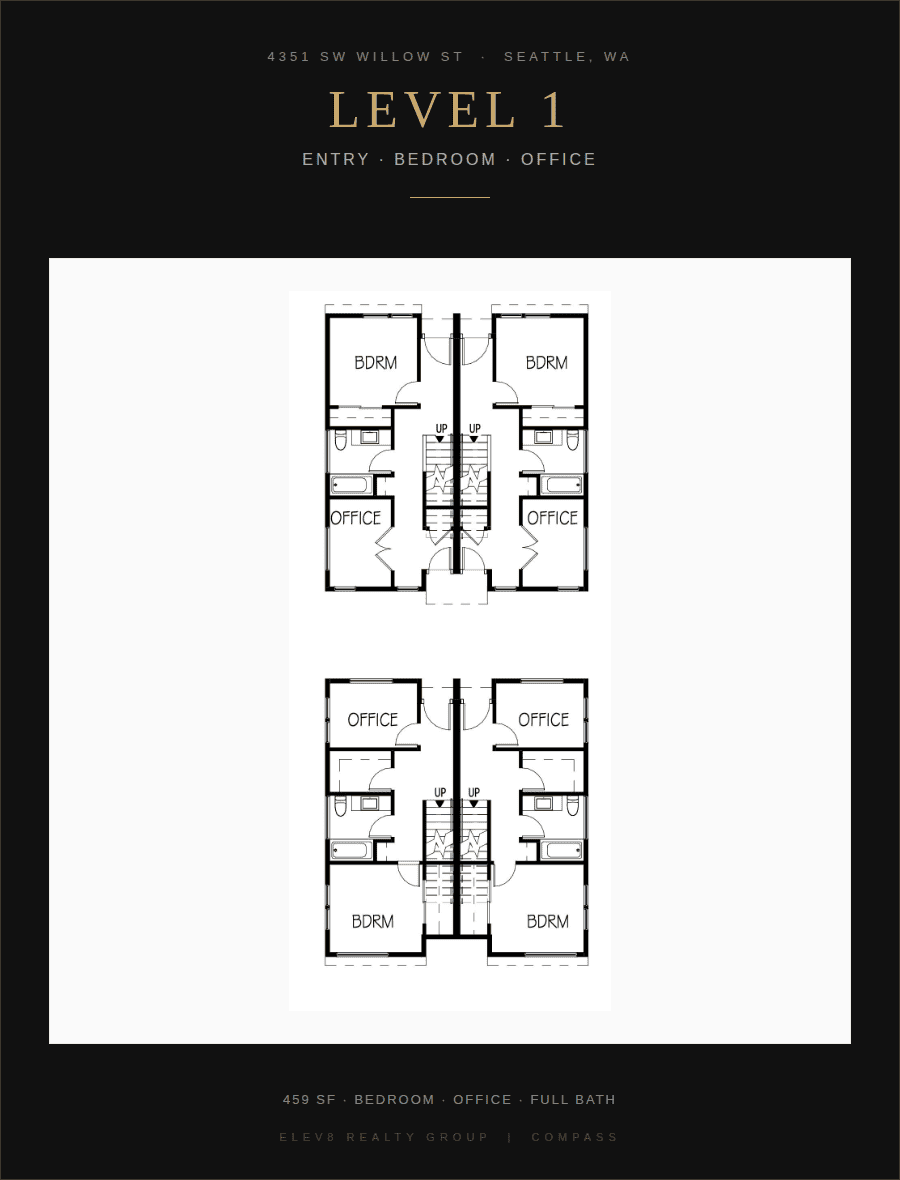 Level 1 Floor Plan - Entry Level 459 SF