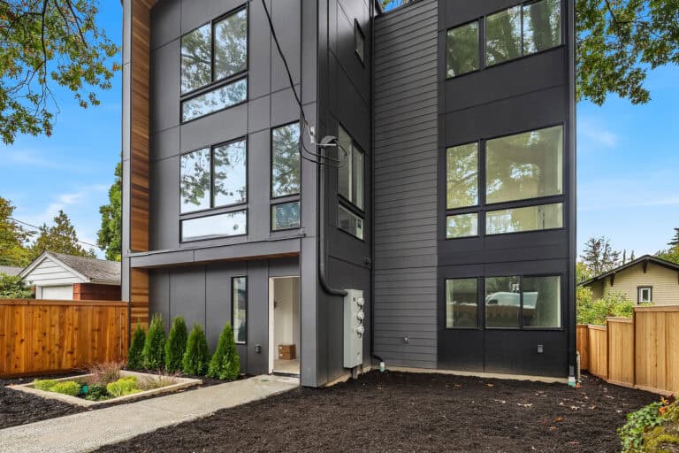 8542 Interlake Ave N front exterior, new construction by Seattle Modern Buildings near Green Lake, Seattle