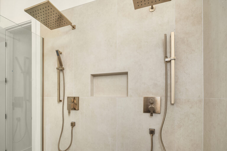 8542 Interlake Ave N spa-inspired shower, new construction by Seattle Modern Buildings near Green Lake, Seattle