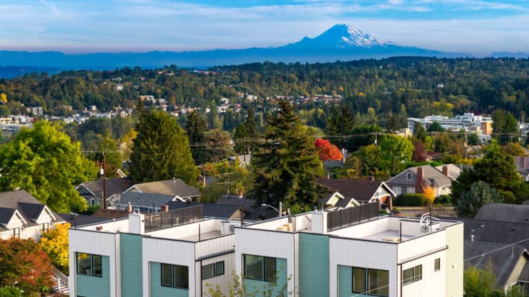 3821 36th Ave SW Unit B neighborhood view, new construction by Upper Left Living in West Seattle