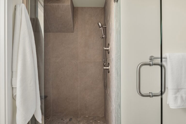 3821 36th Ave SW Unit B oversized shower, new construction by Upper Left Living in West Seattle